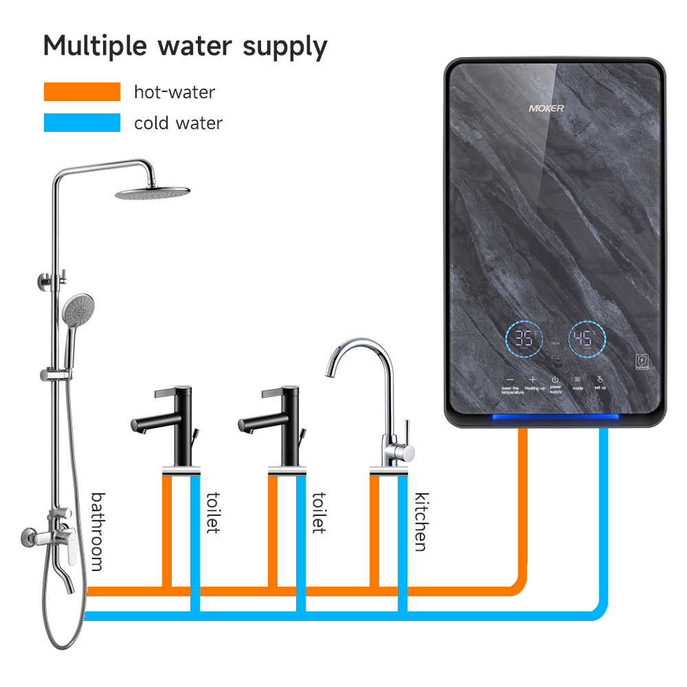 Wholesale 5-speed Heating Instant Electric Water Heater With LED Touch Screen