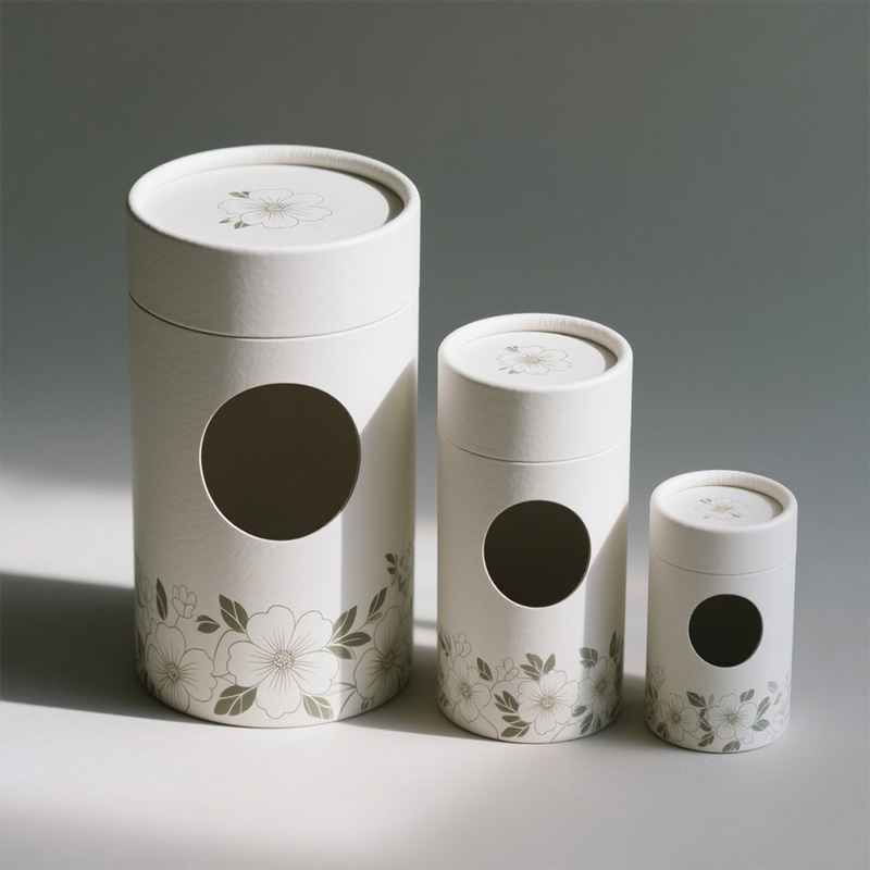 Kraft Window Tubes Packaging With Lids