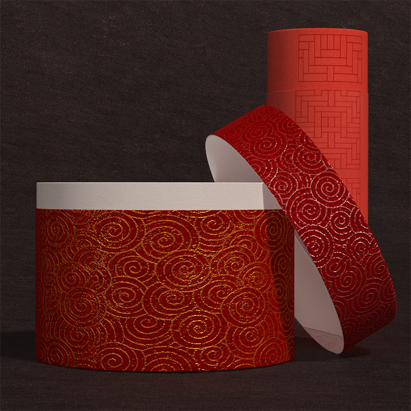 Paper Cylinder Mockup Recycled Red Cardboard Tubes Box