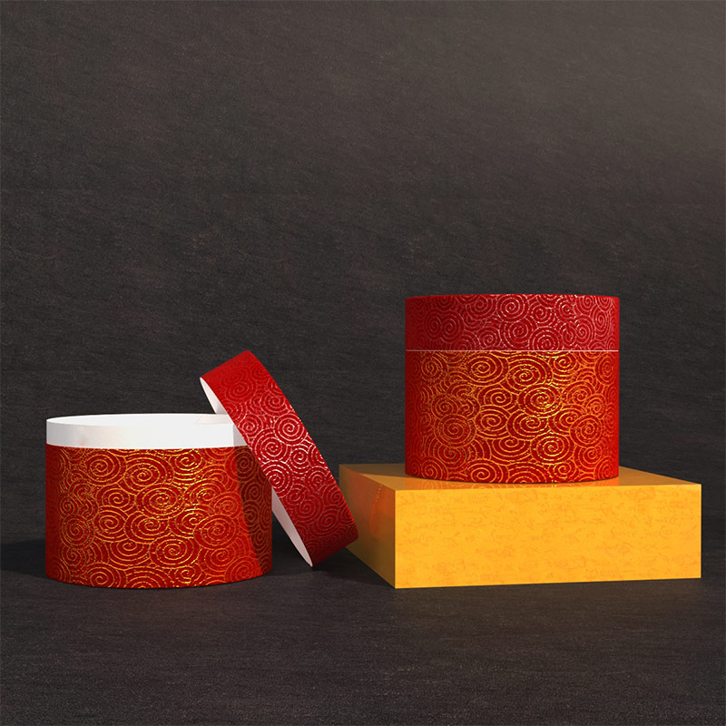 Paper Cylinder Mockup Recycled Red Cardboard Tubes Box