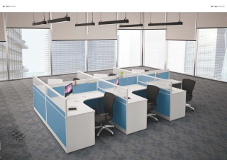 L-Shaped Screen Partition for Staff Workstations