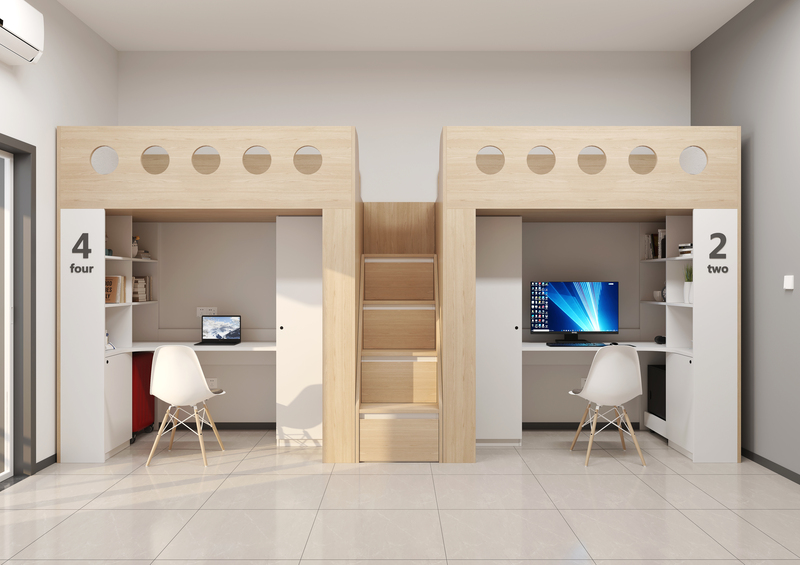 4-person bunk bed in dormitory (plastic board)