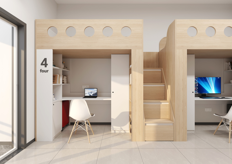 4-person bunk bed in dormitory (plastic board)