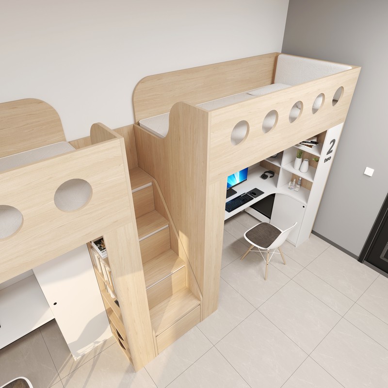4-person bunk bed in dormitory (plastic board)