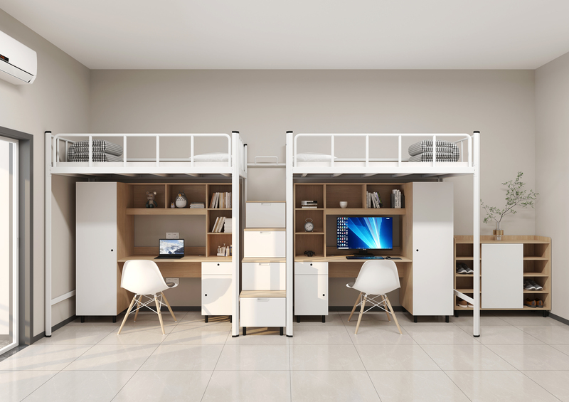Upper bunk and lower cabinet (steel frame)