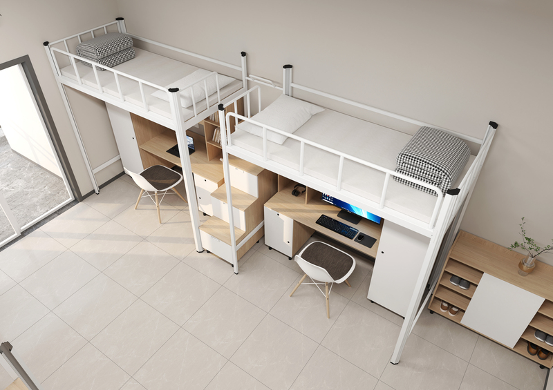 Upper bunk and lower cabinet (steel frame)