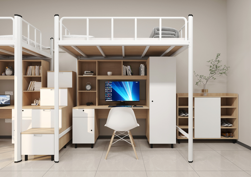 Upper bunk and lower cabinet (steel frame)