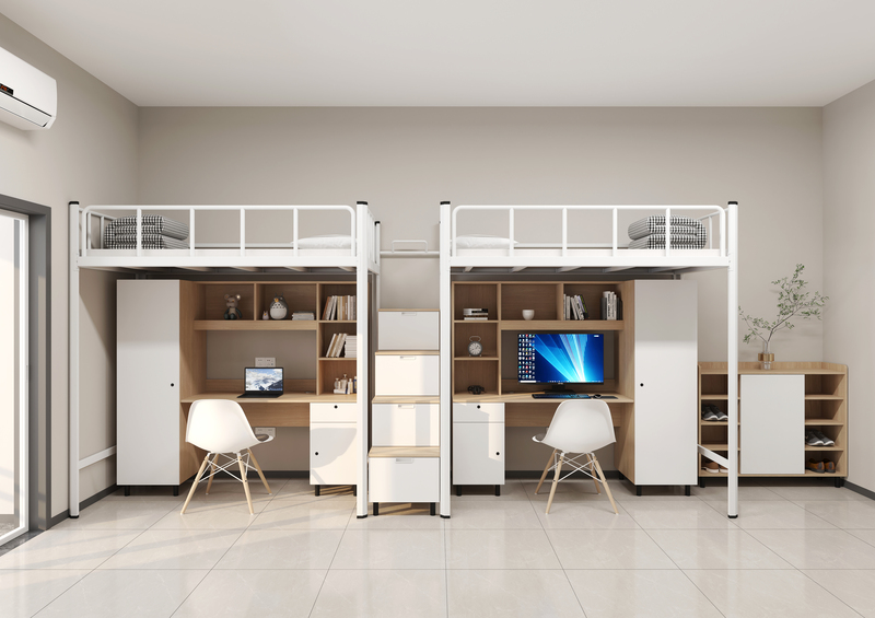 Upper bunk and lower cabinet (steel frame)