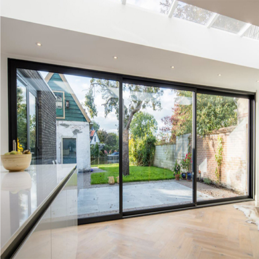 Sliding Door Modern 4 Panel Aluminum Sliding Glass Door System Sound Insulation Panoramic door