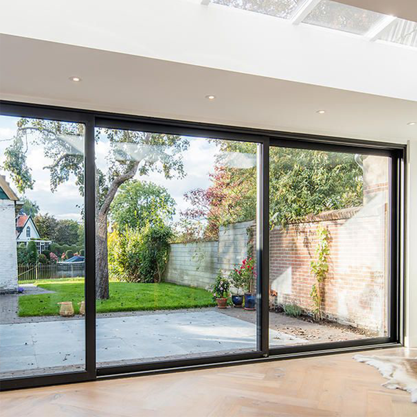 Sliding Door Modern 4 Panel Aluminum Sliding Glass Door System Sound Insulation Panoramic door