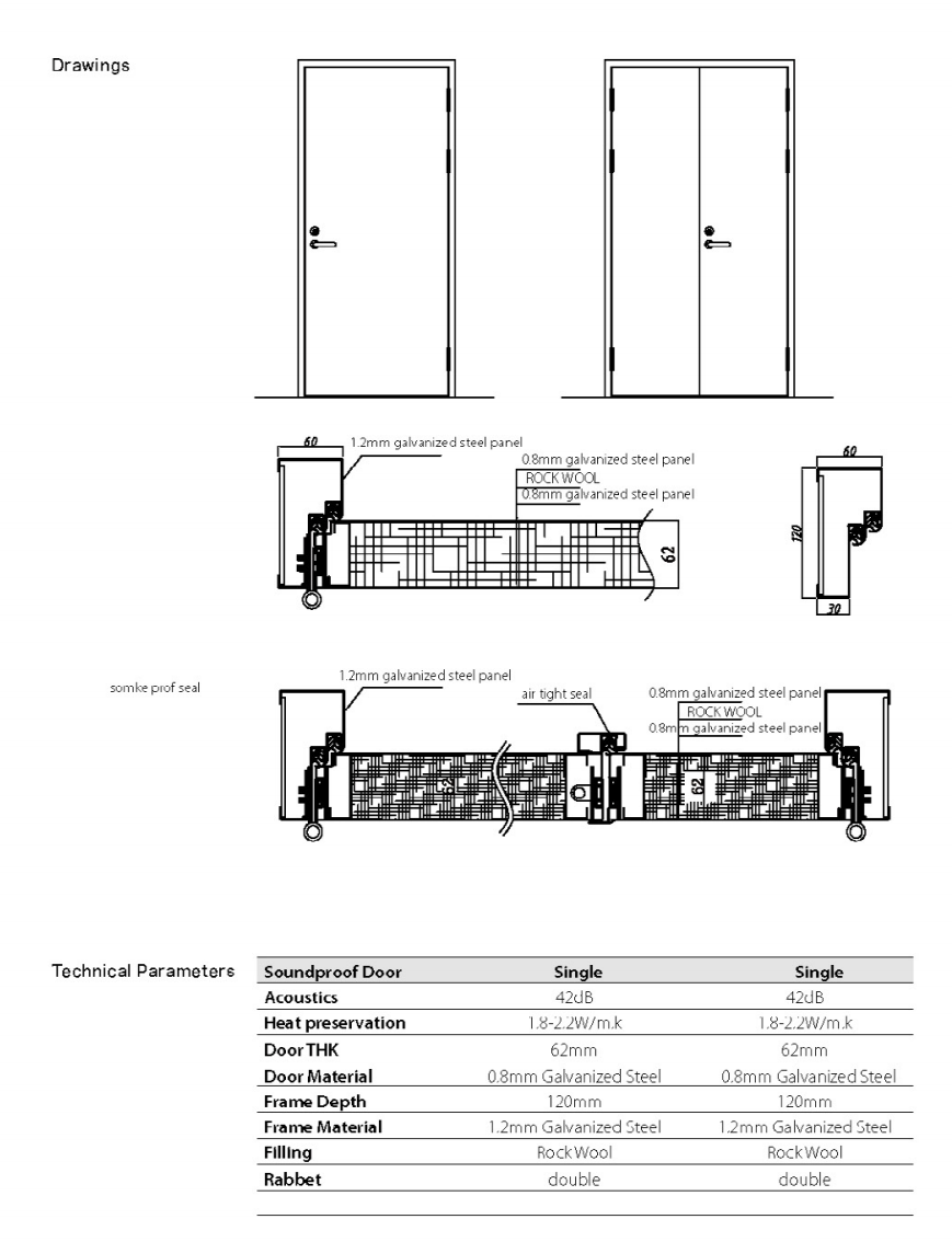 Steel Soundproof Door for Acoustic Isolation Rooms Steel Soundproof Door for Acoustic Isolation Rooms