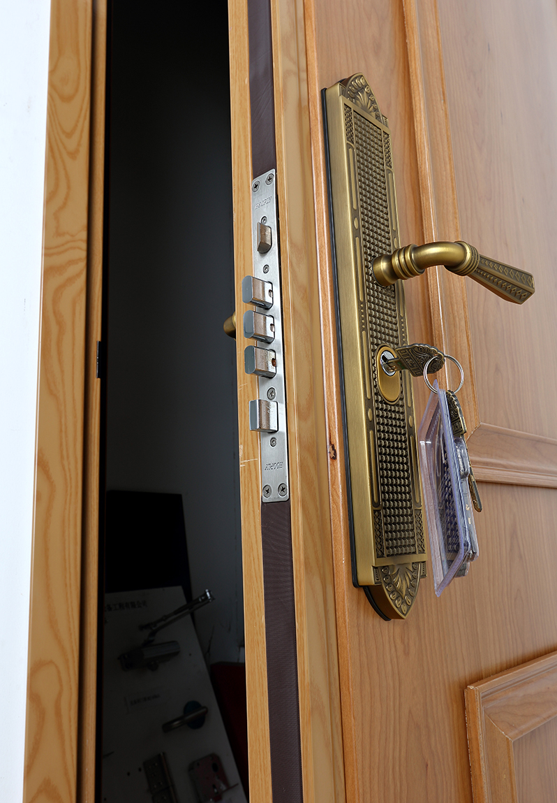 Wood And Steel Entry Door for Residential Security