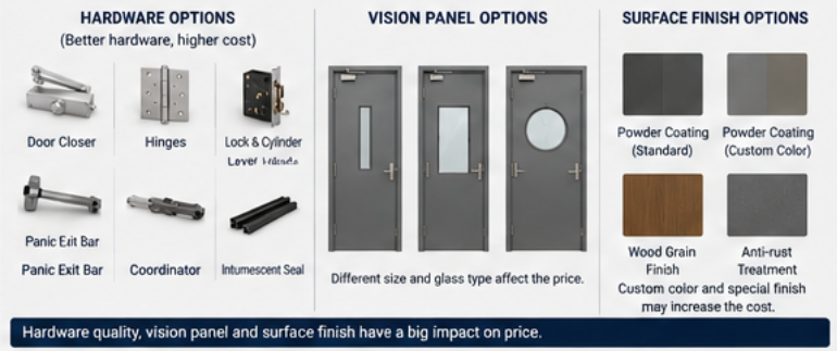 fire rated steel door price