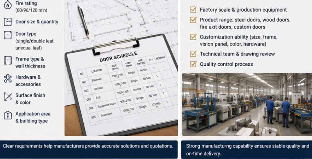 fire rated steel door manufacturer China