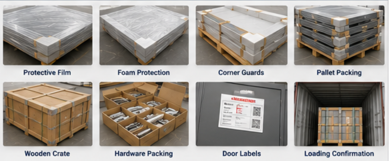 steel fire door packaging