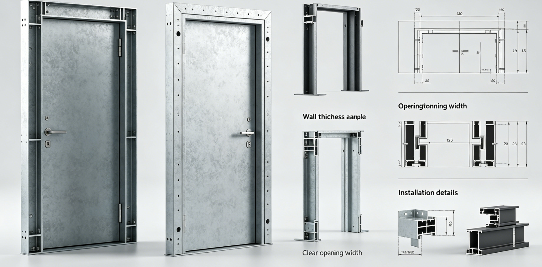 120 minute fire rated steel door with frame