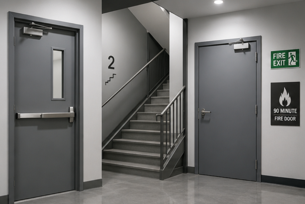 90 minute steel fire door with frame