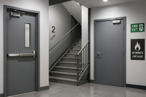 90 Minute Steel Fire Door With Frame For Stairwell Projects