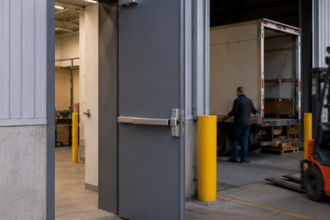 Warehouse Fire Rated Steel Doors For Storage And Loading Areas