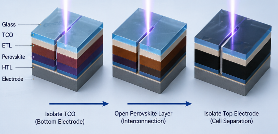 Perovskite solar cell laser scribing process