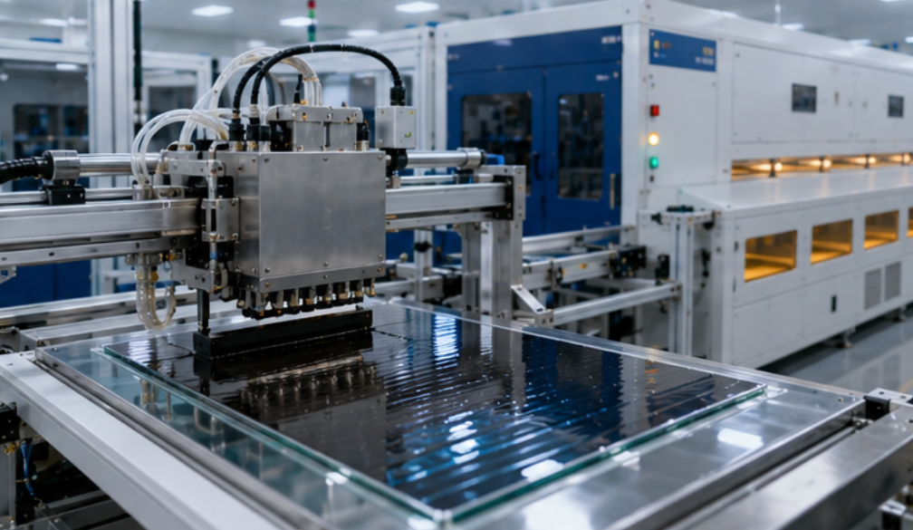 Complete perovskite module manufacturing line setup