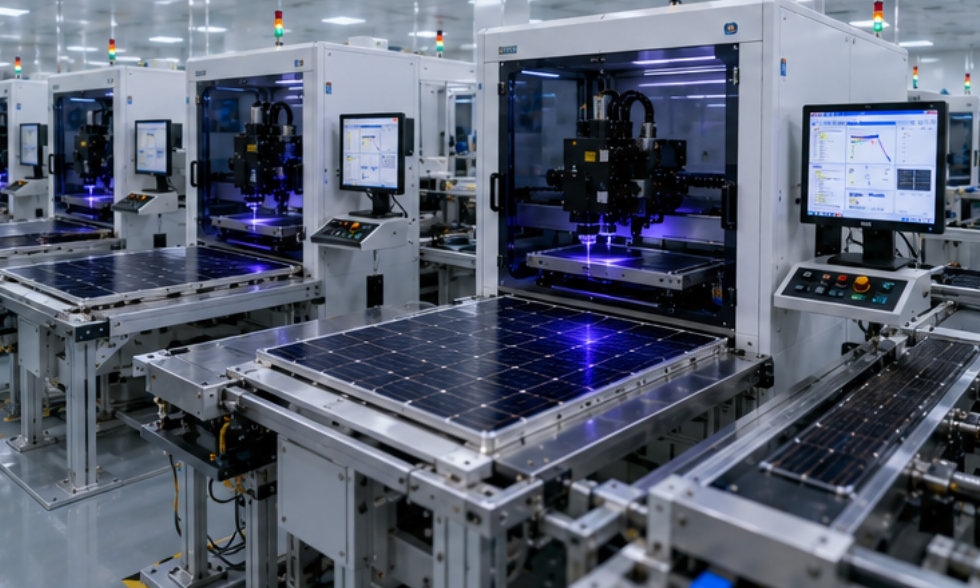 Complete perovskite module manufacturing line setup