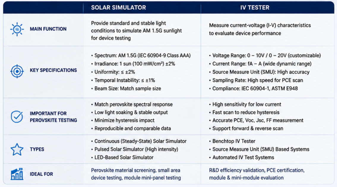 Perovskite solar simulator