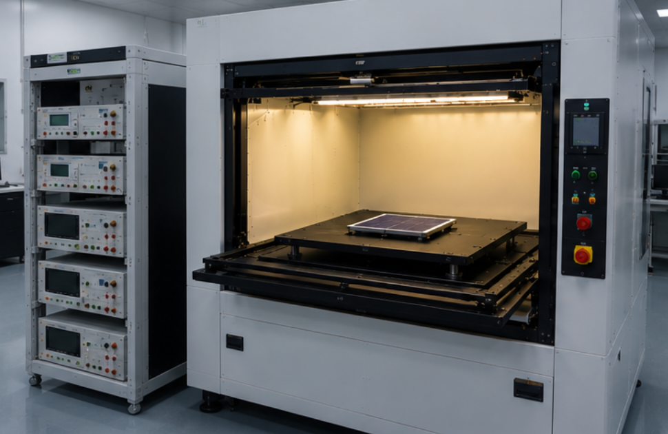 Integrated solar cell testing system Integrated solar cell testing system