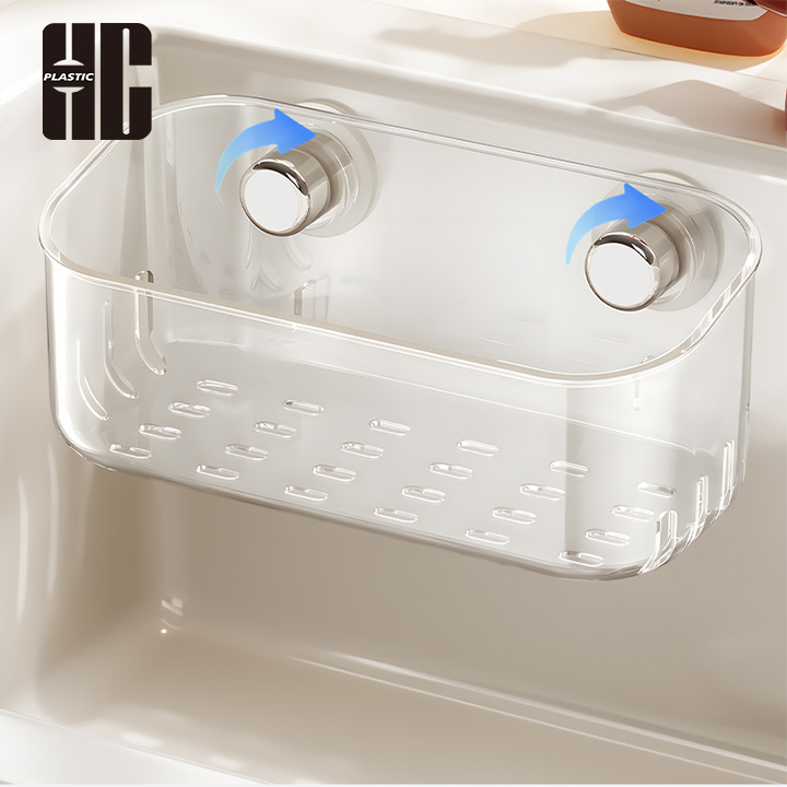 Practical Suction Storage Basket With Drainage Holes