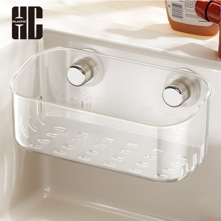 Practical Suction Storage Basket With Drainage Holes
