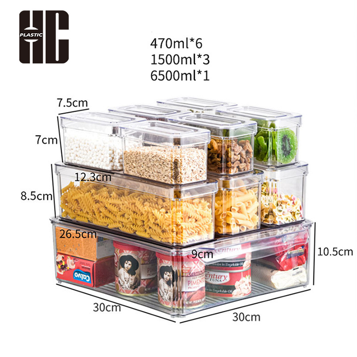 Kitchen Food Storage Box Set With Different Sizes