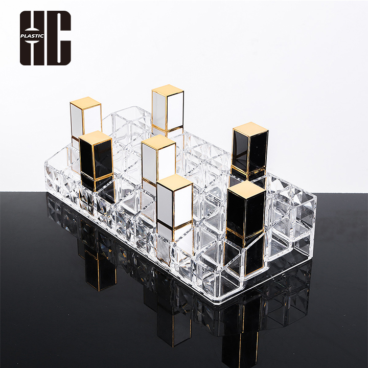 Space Saving Acrylic Makeup Storage Box With Multiple Sections