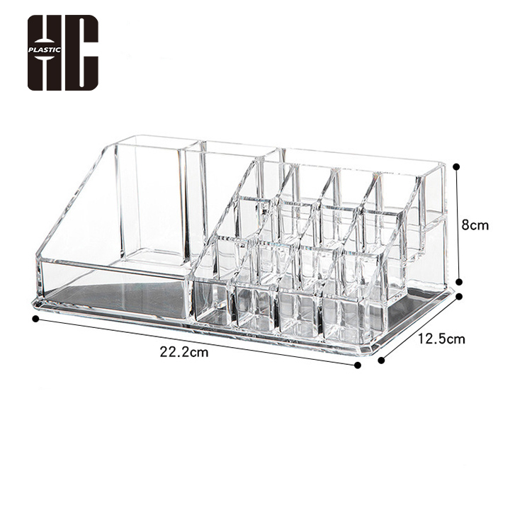 Space Saving Acrylic Makeup Storage Box With Multiple Sections