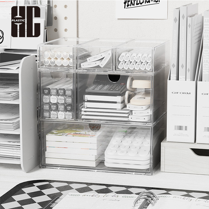 Space Saving Acrylic Storage Container With Multiple Compartments