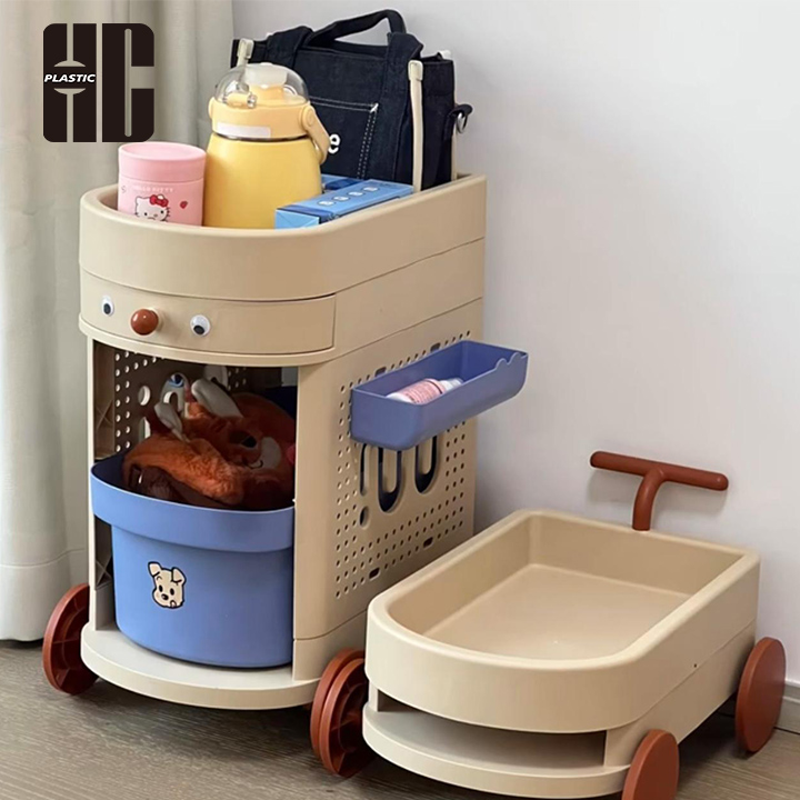 Home Rolling Storage Cart With Drawers And Baskets