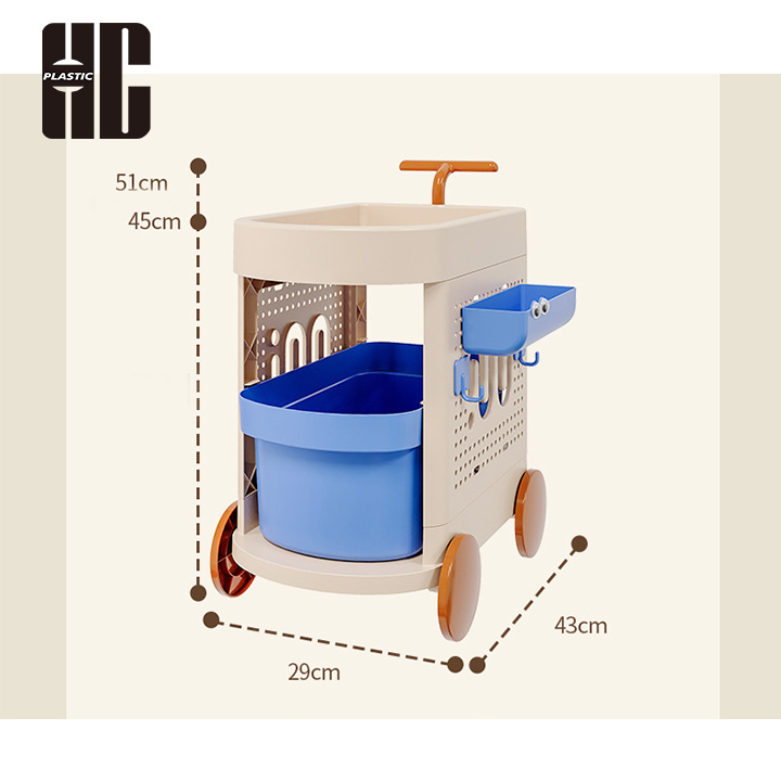 Home Rolling Storage Cart With Drawers And Baskets