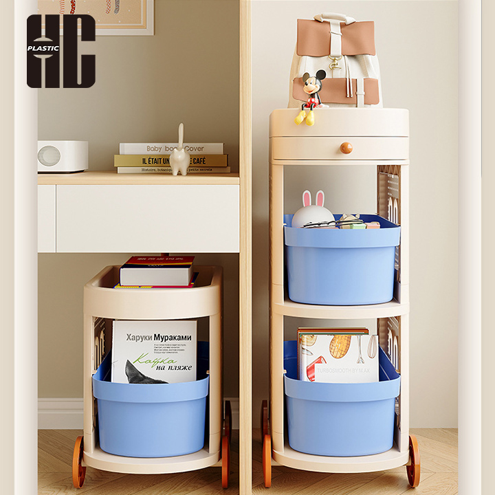 Home Rolling Storage Cart With Drawers And Baskets