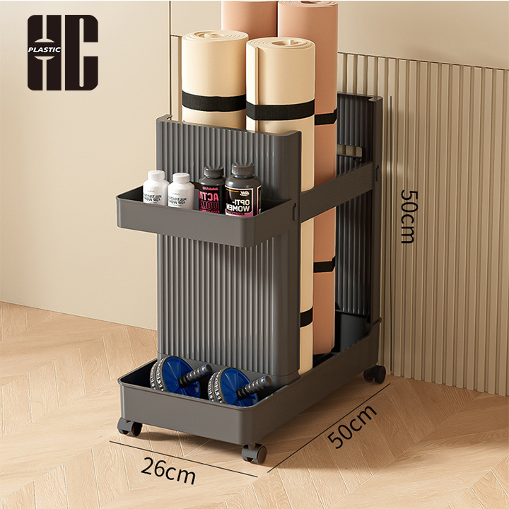 Rolling Plastic Cart For Fitness Equipment Storage