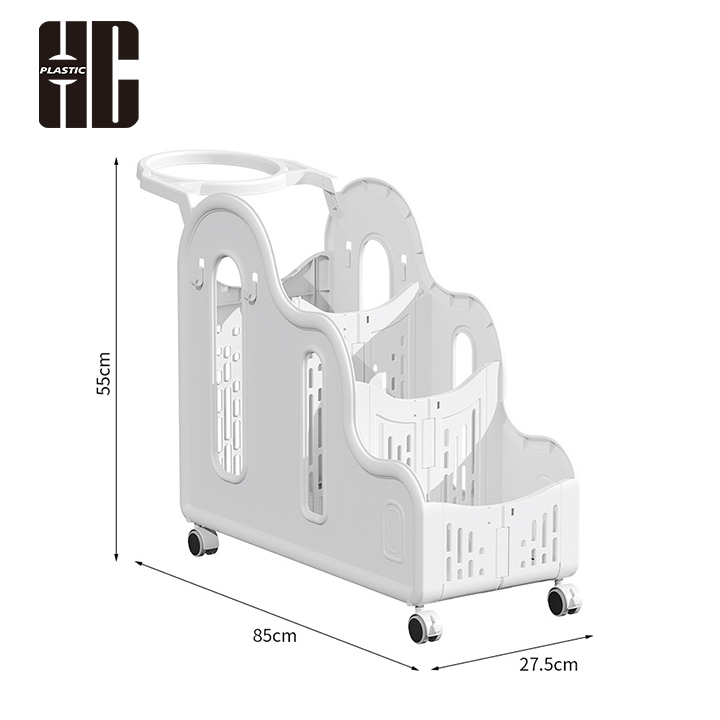 Foldable Rolling Plastic Storage Cart For Fitness Equipment