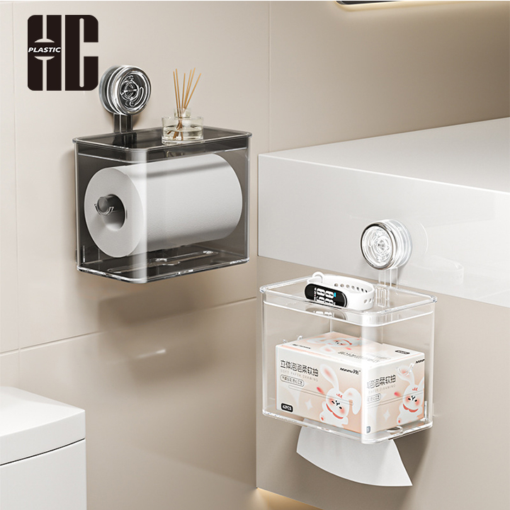 Wall - Mounted Plastic Tissue Box for Bathroom Organization
