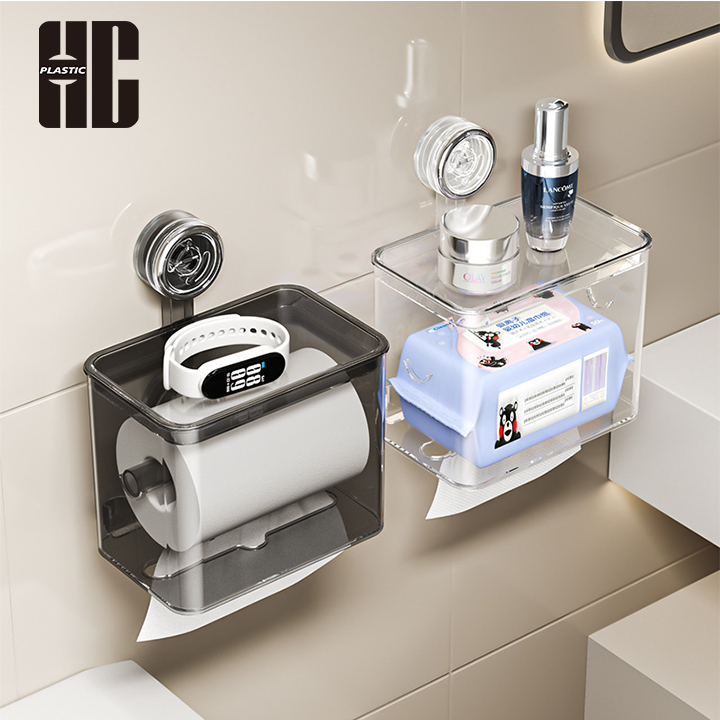 Wall - Mounted Plastic Tissue Box for Bathroom Organization
