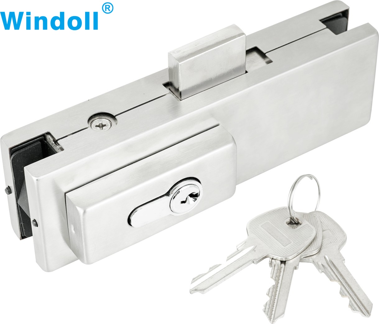 Frameless Glass Door Stainless Steel 304 Patch Fittting Door Lock Office Room Double Side Sliding Glass Door Lock
