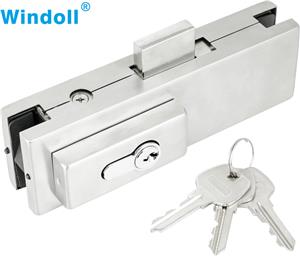 Frameless Glass Door Stainless Steel 304 Patch Fittting Door Lock Office Room Double Side Sliding Glass Door Lock