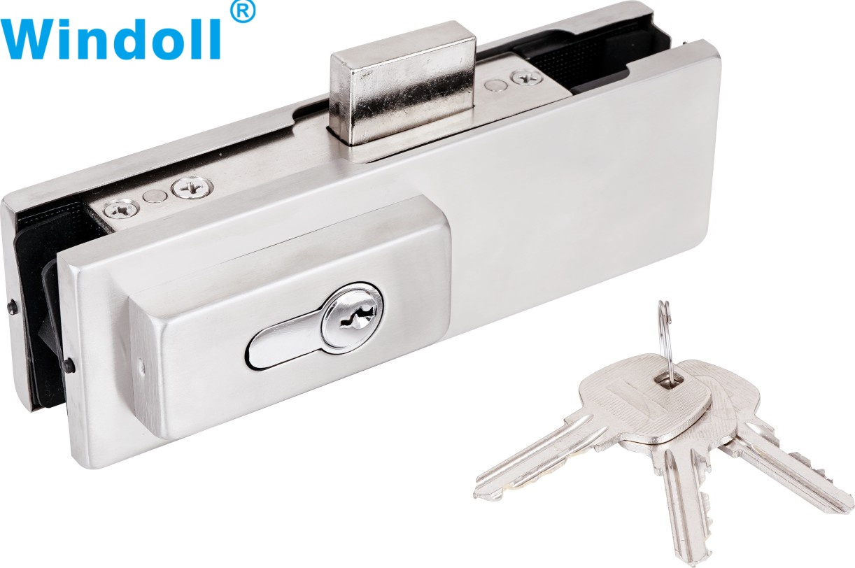 Aluminum Profile Long Glass Patch Fittings Glass Door Fitting Rails Clear Anodize Top Door Rails
