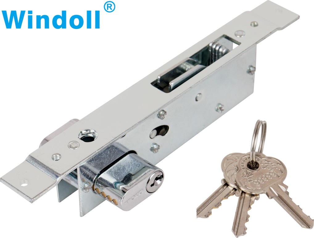 High Security Firproof Morstise Lockset Magnetic Stainless Steel Sliding Glass Door Lock With Keys