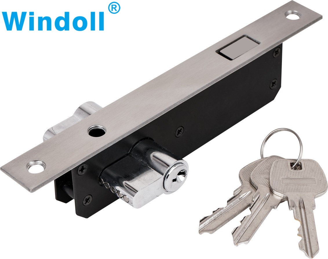 Aluminum Sliding Door Lock With Brass Cylinder Office Wooden Glass Door Lock