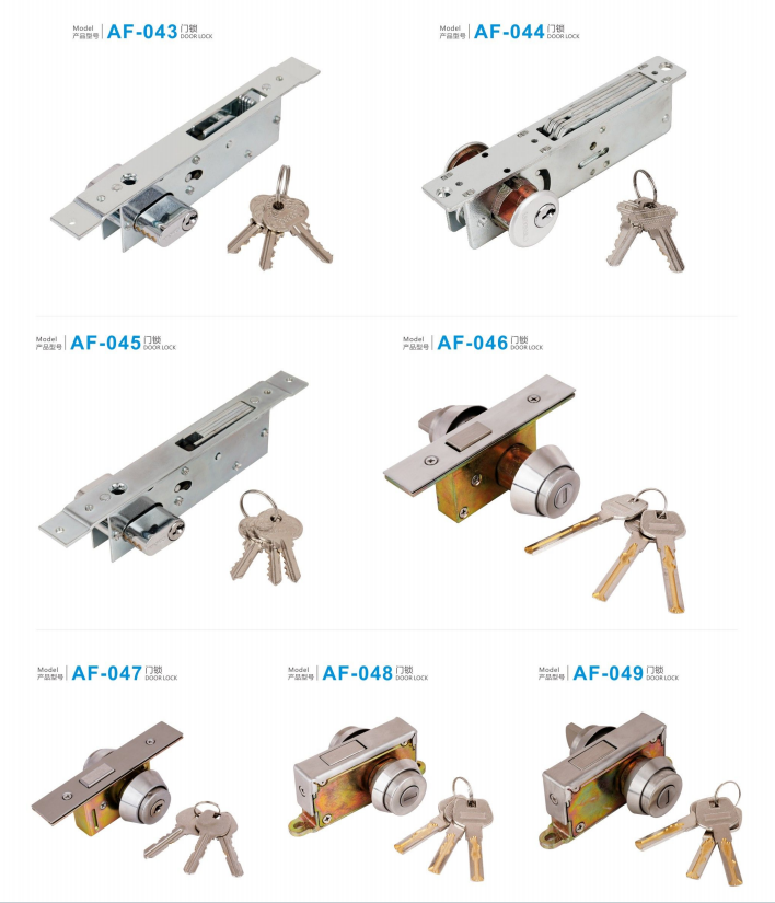 Frameless glass door bottom close lock