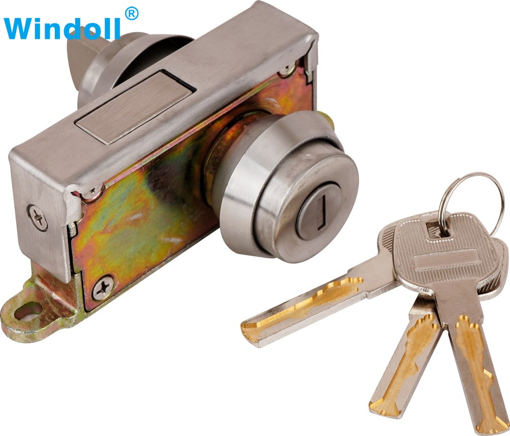 Frameless Glass Door Zinc Alloy Ground Latch Lock Single Lock