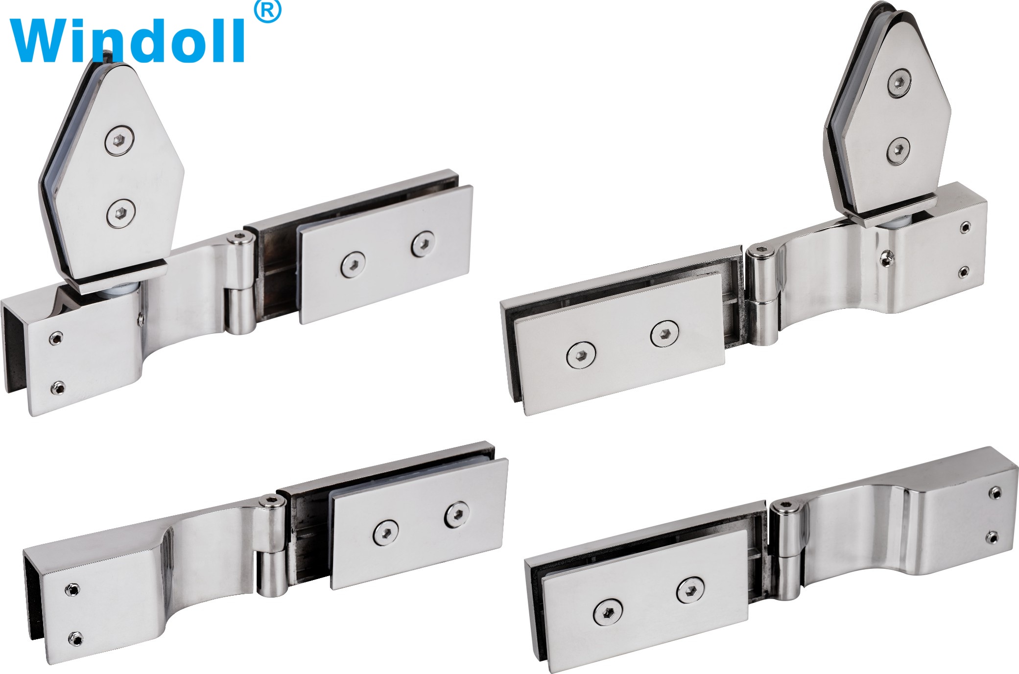 High Quality Stainless Steel Glass Door 180 Degree Rotating Shower Hinge For Glass To Glass