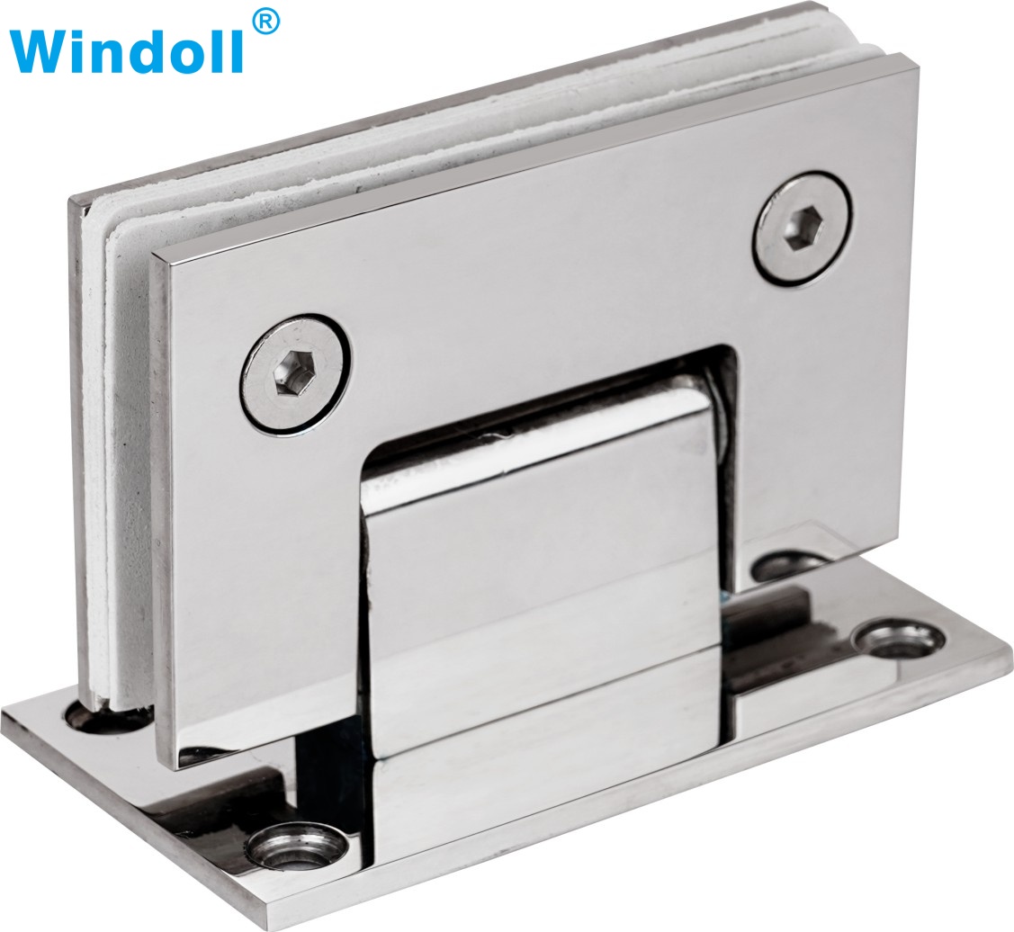 Square 90 Degree Glass to Wall Mounted Frameless Glass Door Pivot Screen Shower Hinge